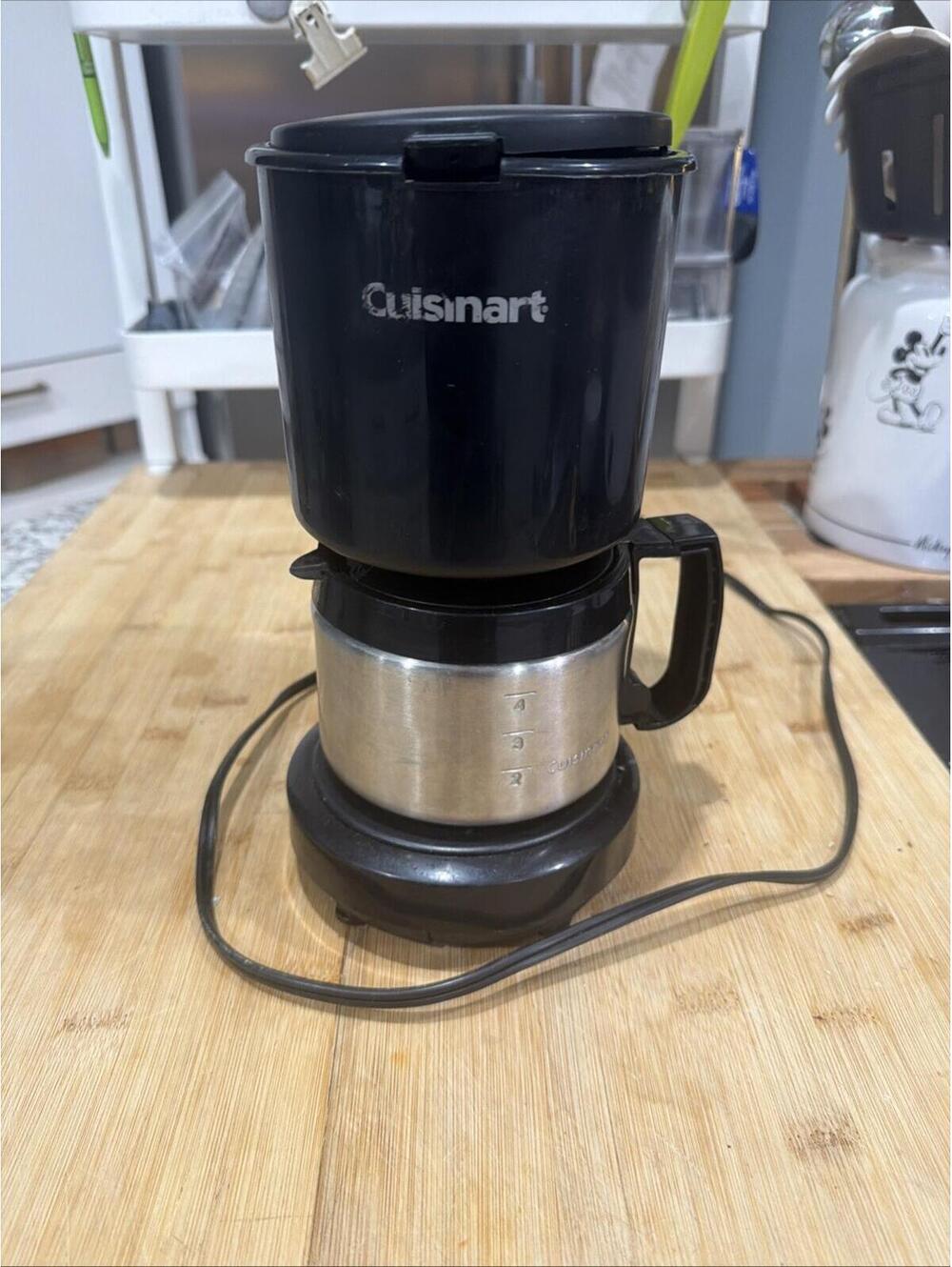 Cuisinart DCC-450 4 Cup Coffee Maker Black Stainless Steel Carafe Tested *